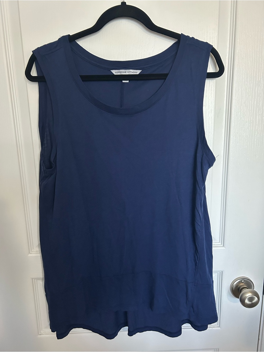 Adrienne Vittadini Deep Navy Sleeveless Scoop Neck Tank
